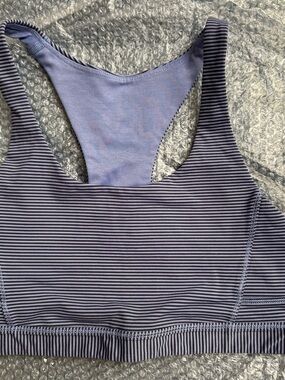 lululemon athletica Striped Racerback Sports Bra in Lavender and Navy